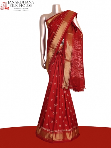 Pure Handloom Patola Ikat Silk Saree